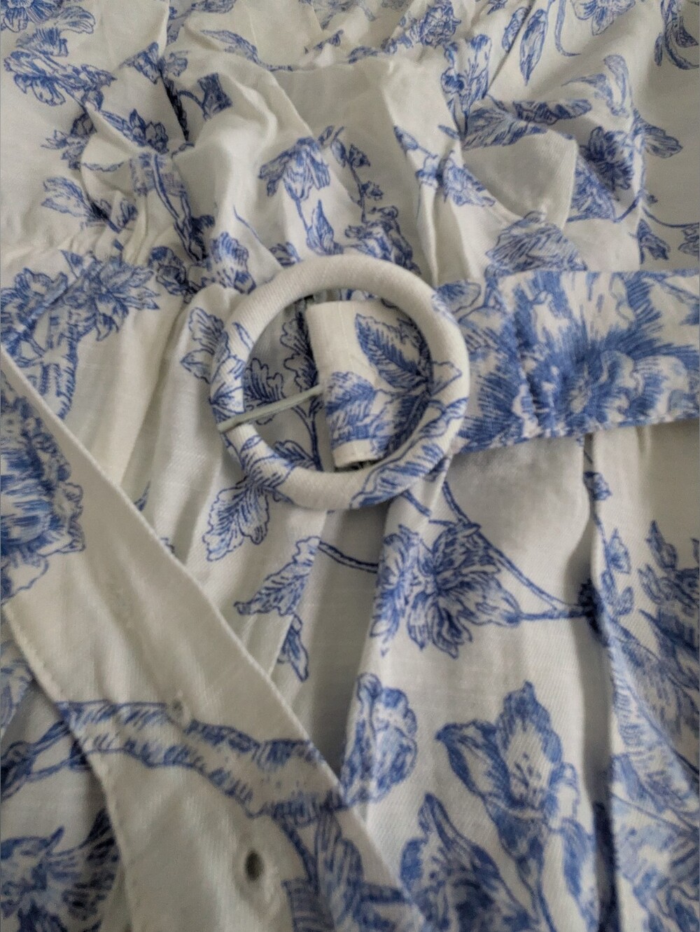 Mango White Dress with Blue Floral Print - Picture 5 of 14